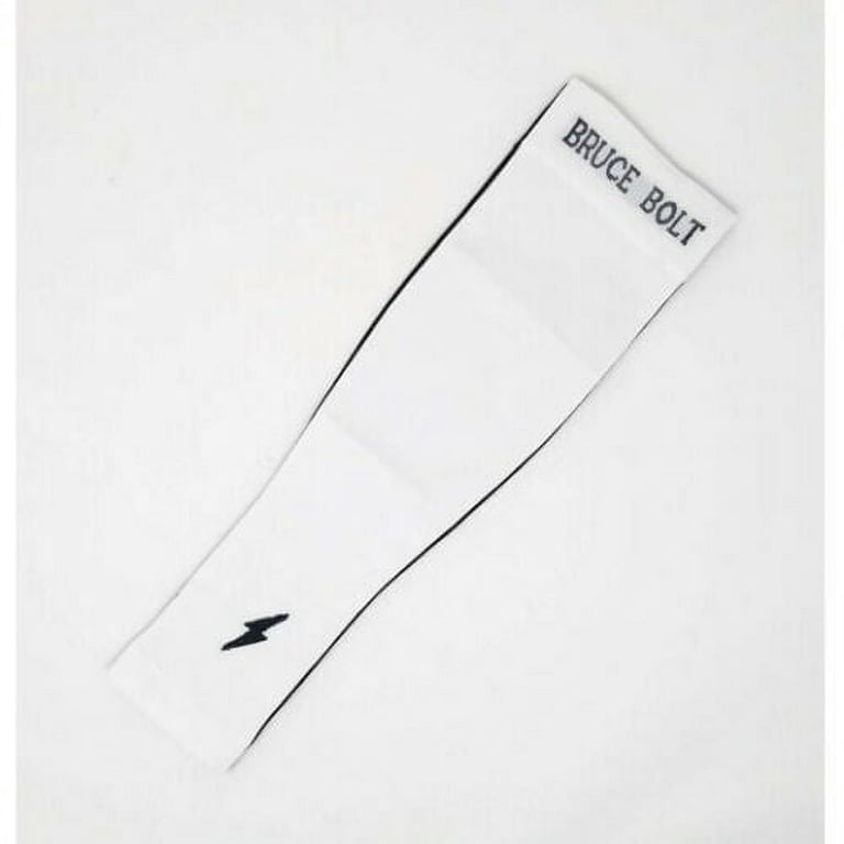 BRUCE BOLT Premium Arm Sleeve S/M ホワイト White Arm Sleeve for Baseball, Football, & Basketball