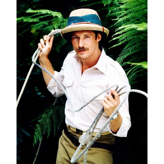 Bruce Boxleitner Bring 'Em Back Alive Safari Hat Holding Rope 24X36 Classic Hollywood Poster