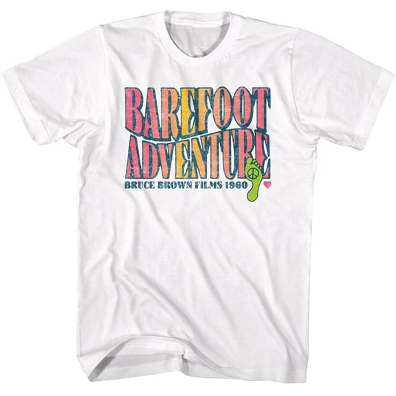 Bruce Brown Films Barefoot White Adult T-Shirt M