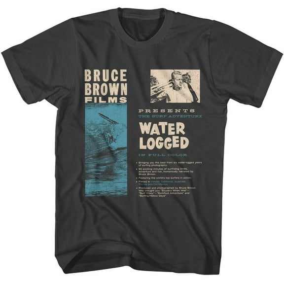 Bruce Brown Films Water Logged Smoke Adult T-Shirt Xl