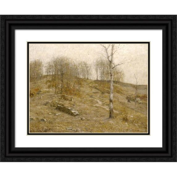 Bruce Crane 14x11 Black Ornate Wood Framed Double Matted Museum Art Print Titled: December Uplands (1919)