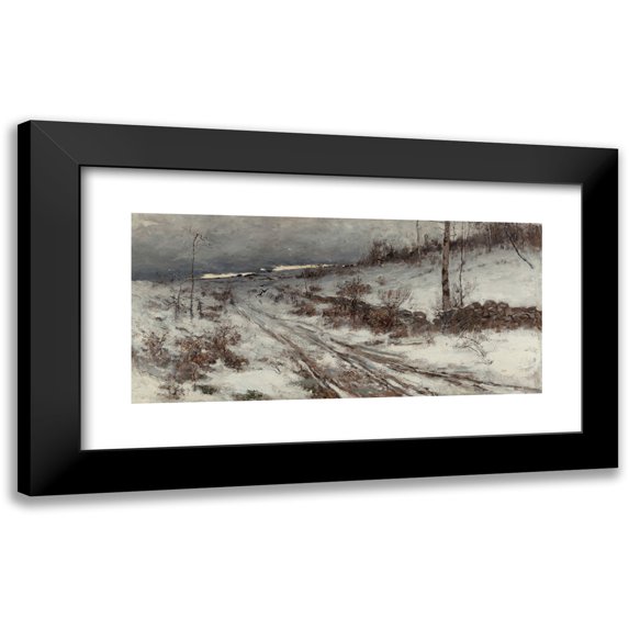 Bruce Crane 14x8 Black Modern Framed Museum Art Print Titled - A Winter's Day (1882)