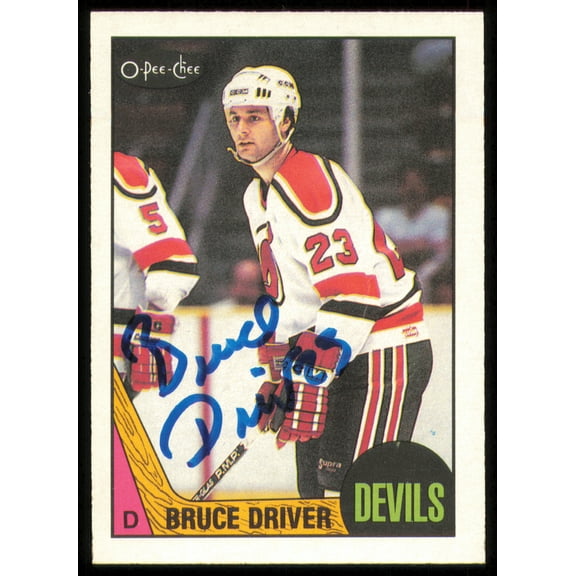 Bruce Driver Autographed 1987-88 O-Pee-Chee Card #79 New Jersey Devils SKU #255265