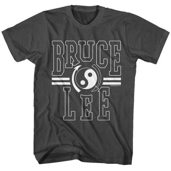 Bruce Lee - Athletic - Gray Front Print Short Sleeve Solid Adult T-Shirt