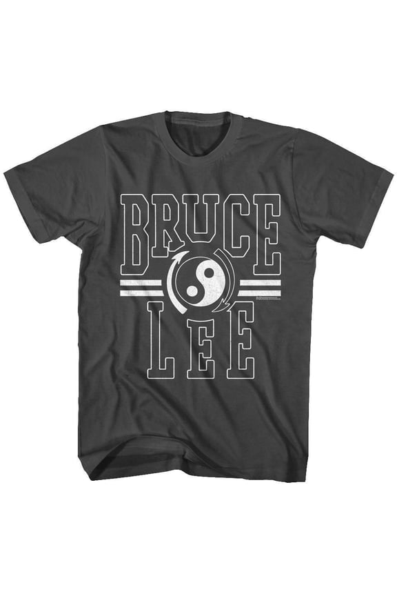 Bruce Lee - Athletic - Gray Front Print Short Sleeve Solid Adult T-Shirt
