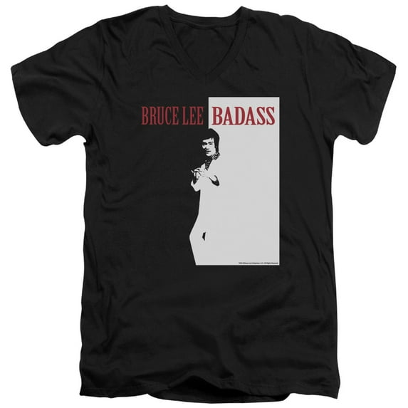 Bruce Lee - Badass - Slim Fit V Neck Shirt - Medium