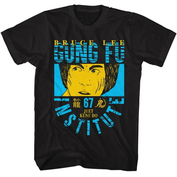 Bruce Lee Bl Gung Fu Black Adult T-Shirt M