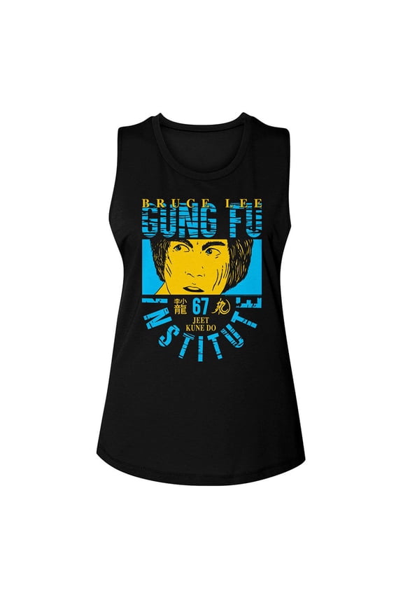 Bruce Lee Bl Gung Fu Black Women's Muscle Tank T-Shirt M