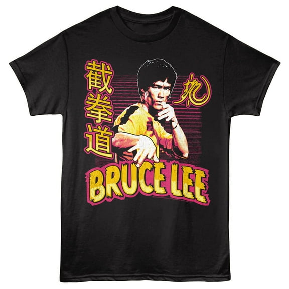Bruce Lee Chinese Neon Men's T Shirt (Black, Adult4XL)