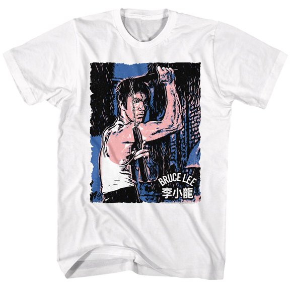 Bruce Lee Bruce Sketch White Adult T-Shirt