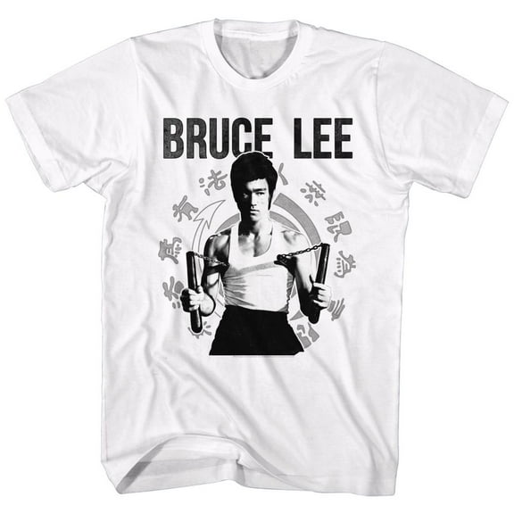 Bruce Lee Chucks White Adult T-Shirt 4Xl
