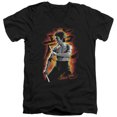 thumbnail image 1 of Bruce Lee Dragon Fire S/S Adult V-Neck T-Shirt 30/1 T-Shirt Black, 1 of 1