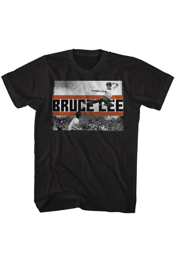 Bruce Lee Fly Kick Black T-Shirt