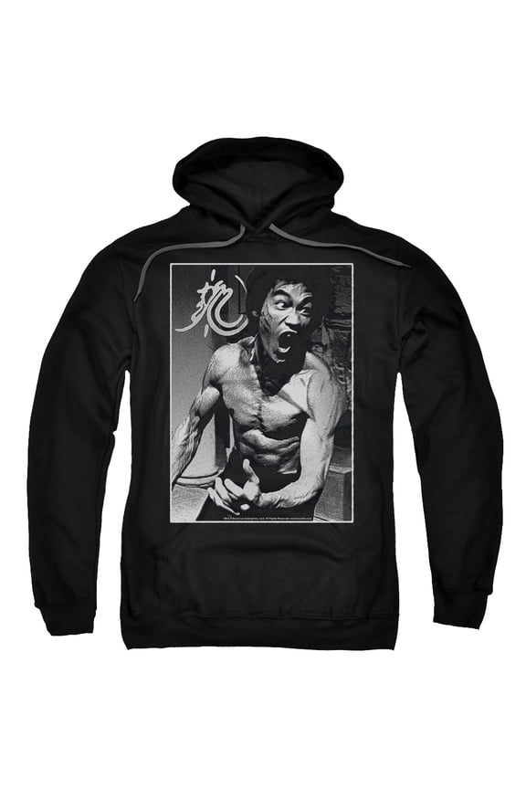 Bruce Lee Focused Rage Adult Pullover Hoodie Sweatshirt Black
