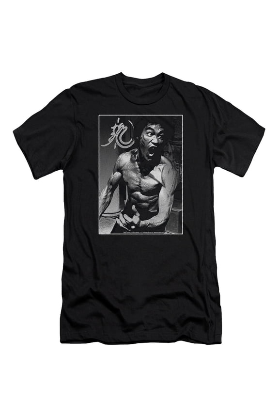 Bruce Lee Focused Rage Premium Canvas T-Shirt Adult Slim Fit 30/1 Black