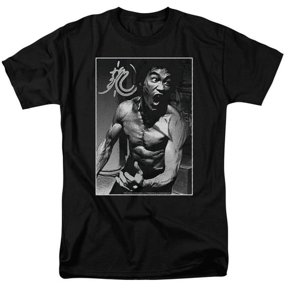 Bruce Lee Focused Rage S/S Adult 18/1 T-Shirt Black