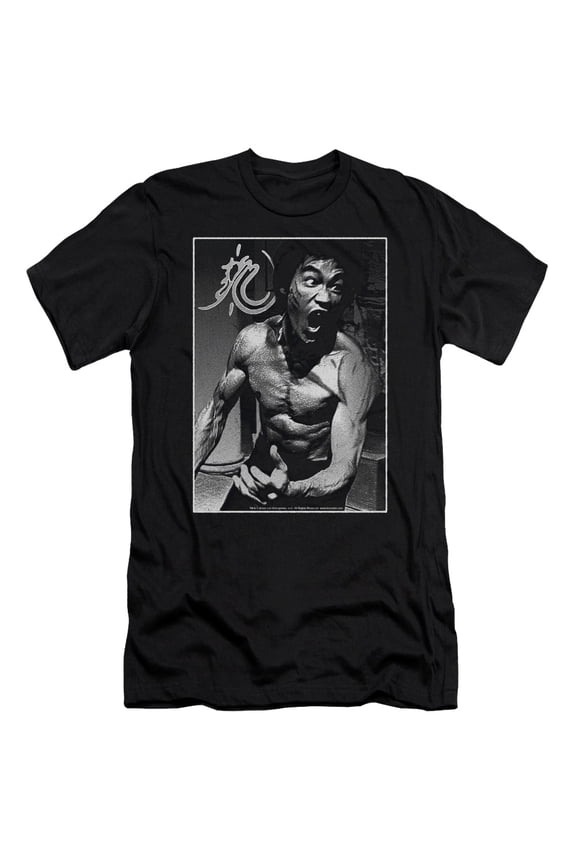Bruce Lee Focused Rage S/S Adult 30/1 T-Shirt Black