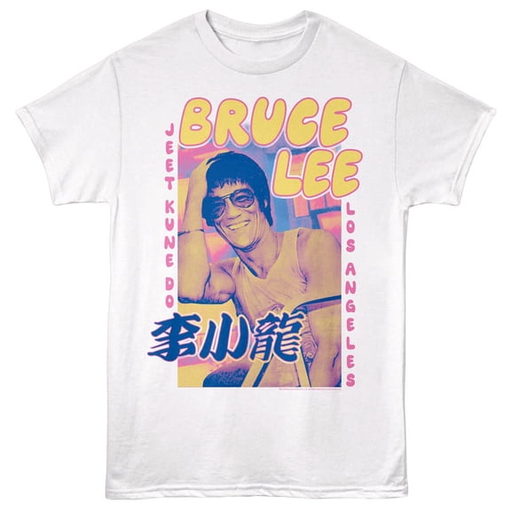 Bruce Lee Los Angeles Hippie Men's T Shirt (White, Adult6XL)