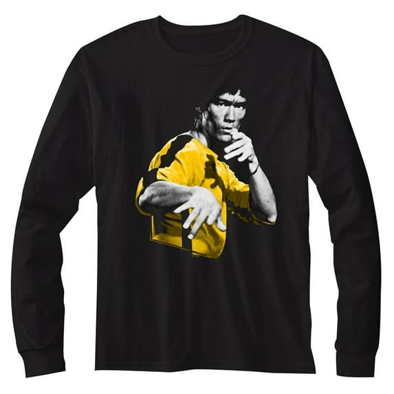 Bruce Lee Hooowah Black Adult Long Sleeve T-Shirt