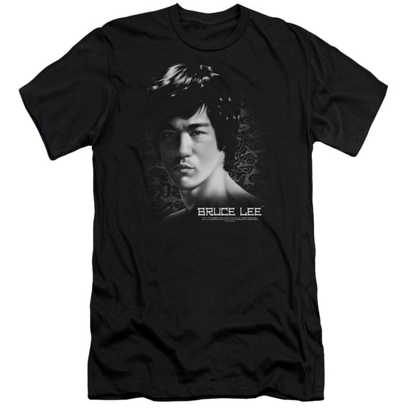 Bruce Lee In Your Face Premium Canvas T-Shirt Adult Slim Fit 30/1 Black