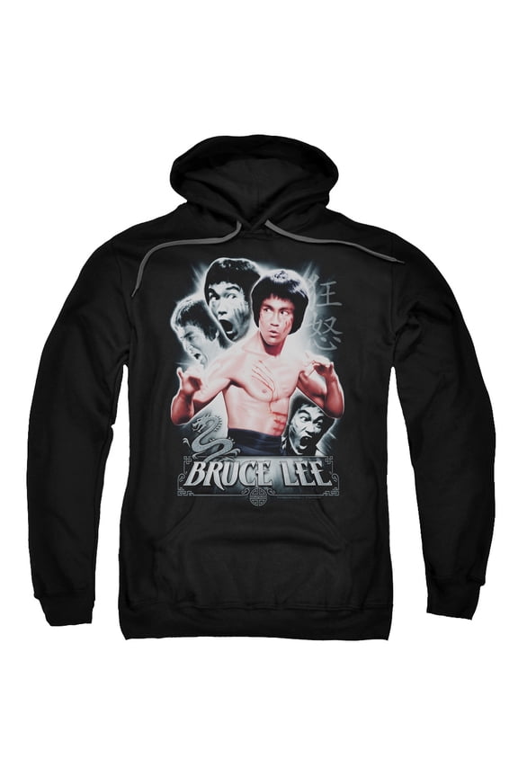 Bruce Lee Inner Fury Adult Pullover Hoodie Sweatshirt Black