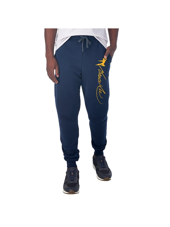 Jumping Man Signature Unisex Jogger Sweatpants with Pockets for Men and Women, Navy, Medium