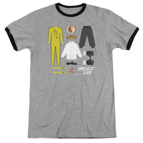 Bruce Lee Lee Gift Set Adult Ringer Heather Black