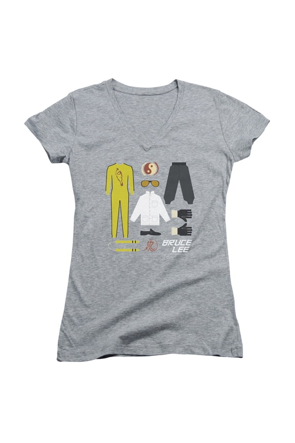 Bruce Lee Lee Gift Set Junior Women's T-Shirt V-Neck Athletic Heather