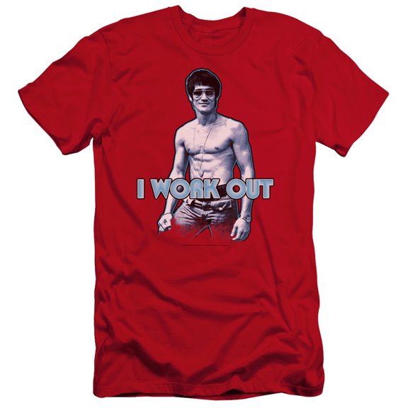 Bruce Lee - Lee Works Out - Premium Slim Fit Short Sleeve Shirt - Medium