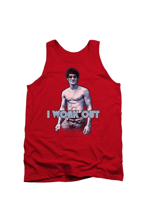 Bruce Lee Men's Lee Works Out Mens Tank X-Large Red