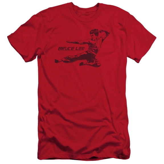Bruce Lee Line Kick S/S Adult 30/1 T-Shirt Red
