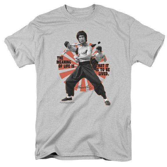 Bruce Lee Men's Meaning Of Life T-shirt Medium Silver