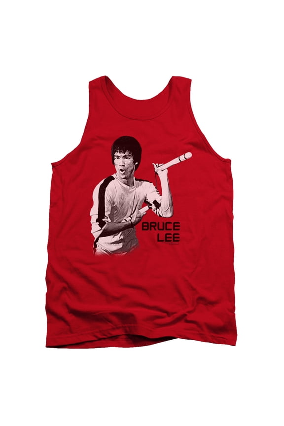 Bruce Lee Nunchucks Adult Tank Top Red