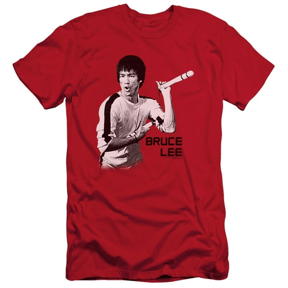 Bruce Lee Nunchucks S/S Adult 30/1 T-Shirt Red