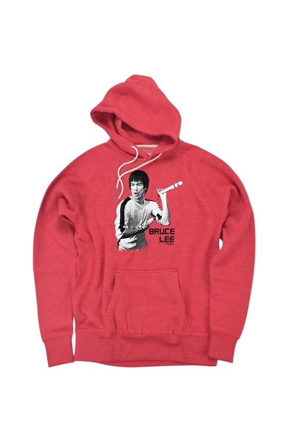 Nunchucks Unisex Adult Slim Fit Pull-Over Heather Hoodie, Red, Medium