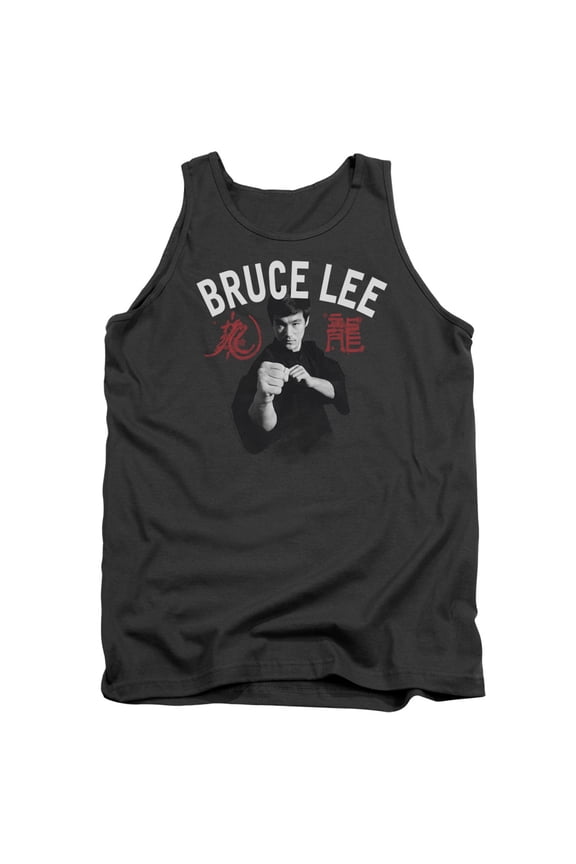Bruce Lee Ready Adult Tank Top Charcoal