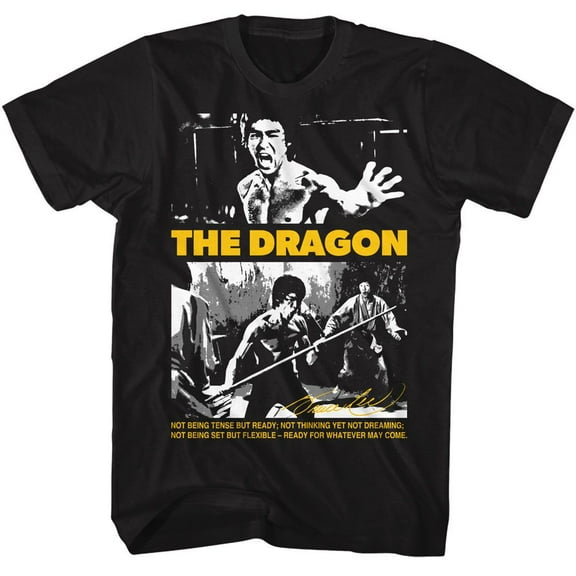 Bruce Lee Ready For Whatever Black Adult T-Shirt M