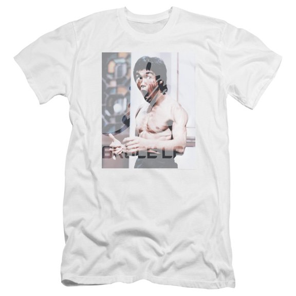 Bruce Lee Revving Up Premium Canvas T-Shirt Adult Slim Fit 30/1 White