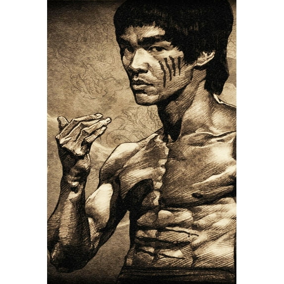 Bruce Lee Sketch - CANVAS OR PRINT WALL ART
