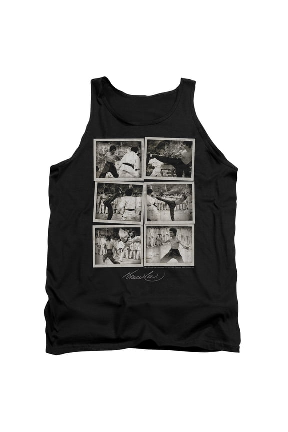 Bruce Lee Snap Shots Adult Tank Top Black