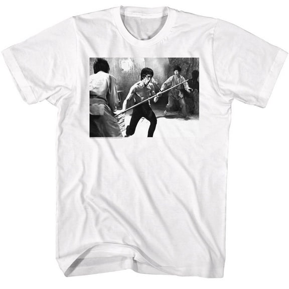Bruce Lee Staff Fight White T-Shirt