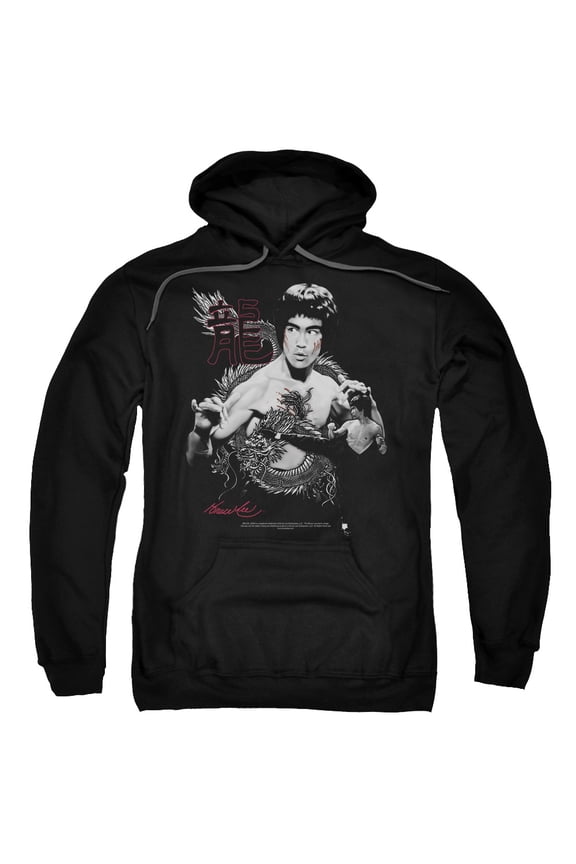 Bruce Lee Men's The Dragon Hooded Sweatshirt Medium Black