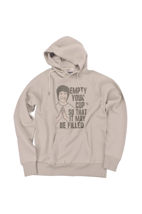 Bruce Lee The Open Minded Official Premium Ultrasoft Tri-Blend Hoodie (2X-Large) Sand