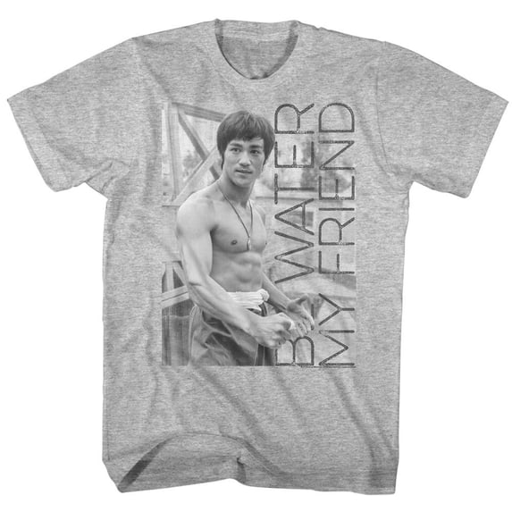 Bruce Lee Water Gray Heather Adult T-Shirt 4Xl