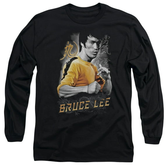 Bruce Lee Men's Yellow Dragon Long Sleeve X-Large Black