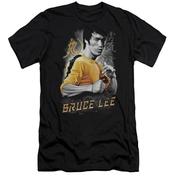 Bruce Lee Yellow Dragon S/S Adult 30/1 T-Shirt Black