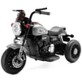 thumbnail image 1 of Bruce&Shark Kids Electric Motorcycle Ride-on Toy with Headlights, 3 Wheels Dual Motor Car for Children Boys Girls Gray, 1 of 11