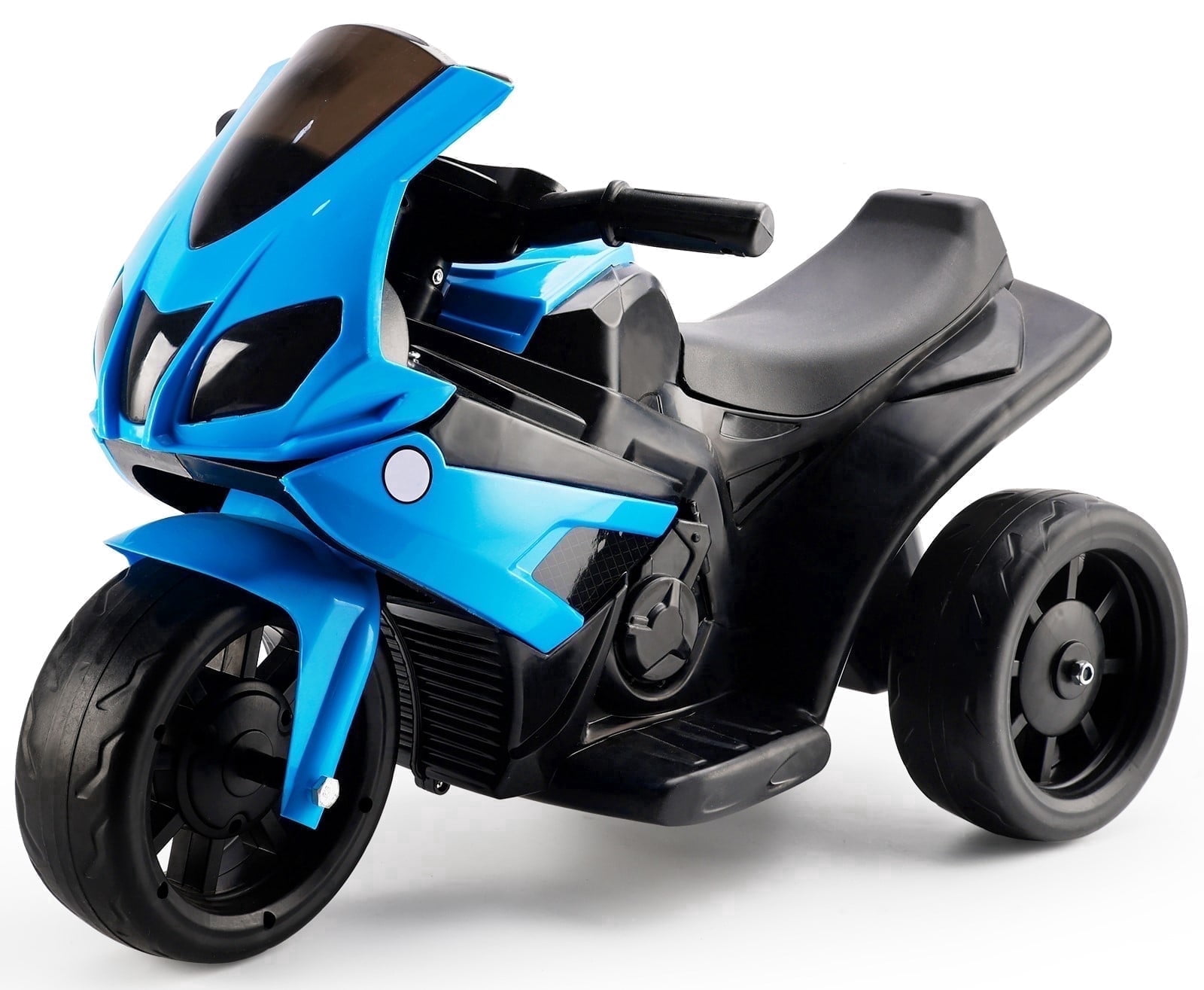 Bruce&Shark Kids Ride on Motorcycle Toy, Electric Dirtbike Three Wheels Bike with Remote Control, Music and Headlight for Toddler, Blue Stroller Substitute Vehicles