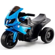 Bruce&Shark Kids Ride on Motorcycle Toy, Electric Dirtbike Three Wheels Bike with Remote Control, Music and Headlight for Toddler, Blue Stroller Substitute Vehicles