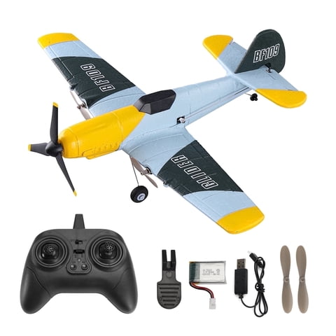 Bruce&Shark RC Plane 3 Channel BF-109 Remote Control Airplane Fighter Toys, 2.4GHz 6-axis Gyro Stabilizer RTF Glider Aircraft Plane with 2 Batteries,Easy to Fly for Adults Kids Beginners Boys